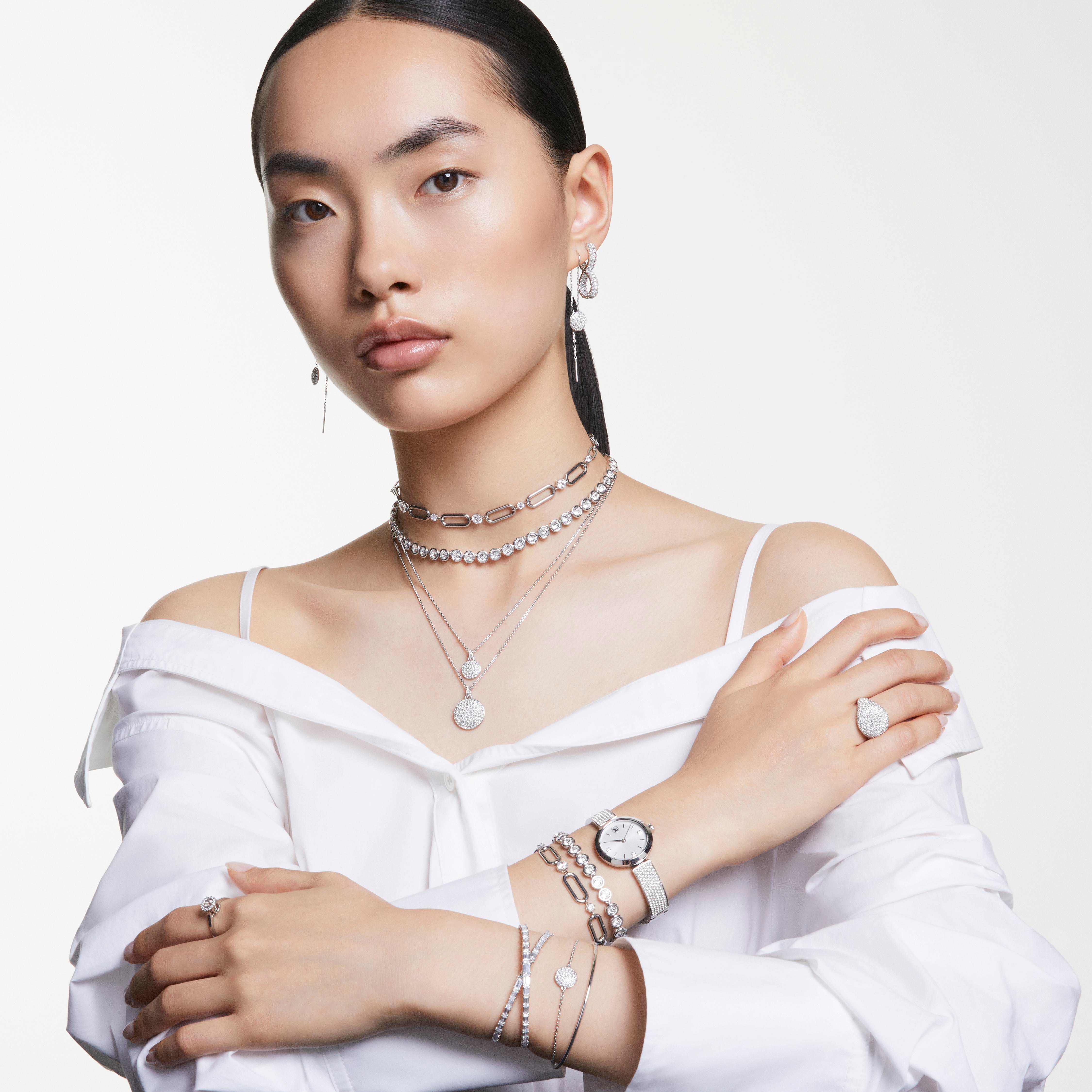 swarovski constella necklace  white  rhodium plated