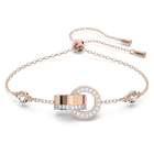 swarovski dextera bracelet  interlocking loop  white  18k rose gold finish