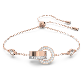 swarovski hollow bracelet  white  rose gold tone plated