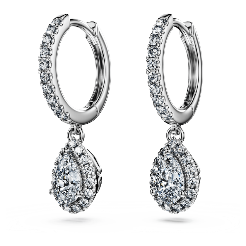 swarovski eternity drop earrings  laboratory grown diamonds 1 25 ct tw  18k white gold