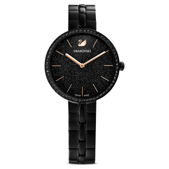 swarovski cosmopolitan watch metal bracelet black black pvd