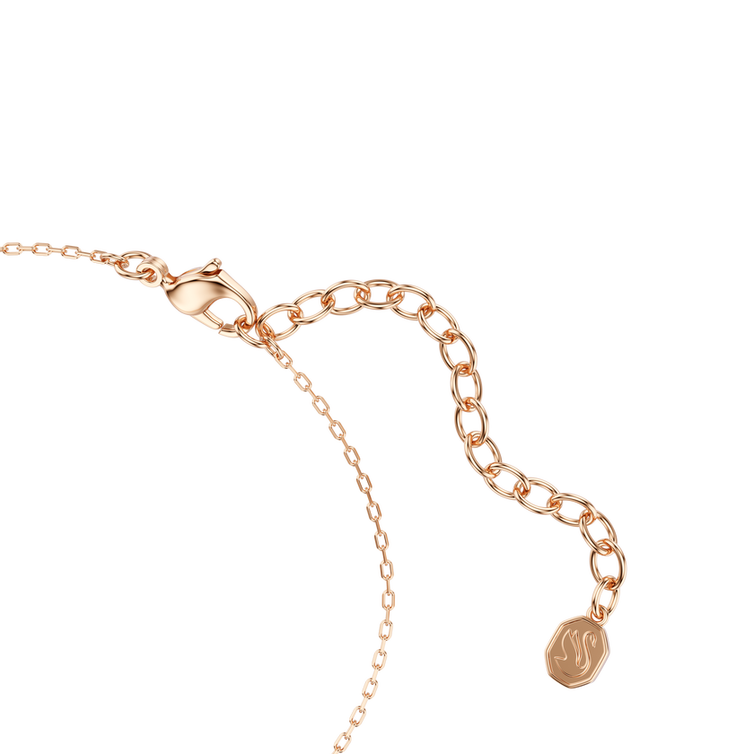 swarovski only bracelet  round cut  pink  18k rose gold finish
