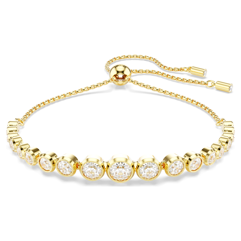 swarovski imber tennis bracelet  mixed round cuts  white  gold tone plated