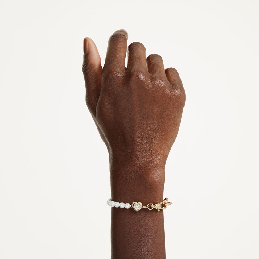 swarovski idyllia bracelet  crystal pearl  white  gold tone plated