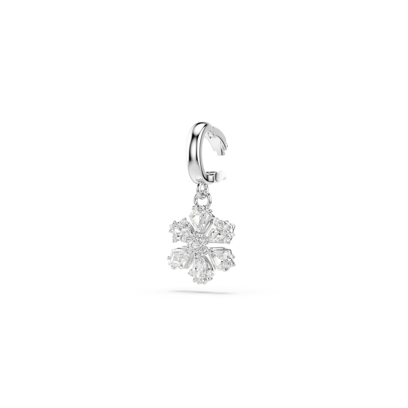 swarovski idyllia charm  mixed cuts  snowflake  white  rhodium plated