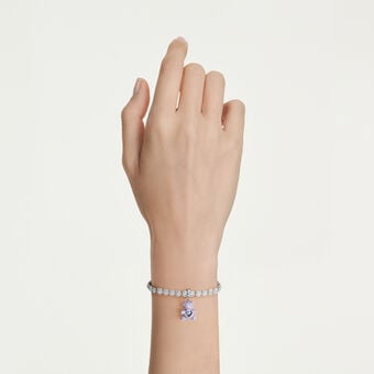 swarovski idyllia charm  mixed cuts  teddy  purple  rhodium plated