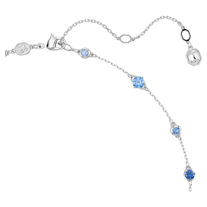 swarovski constella necklace  mixed cuts  blue  rhodium plated