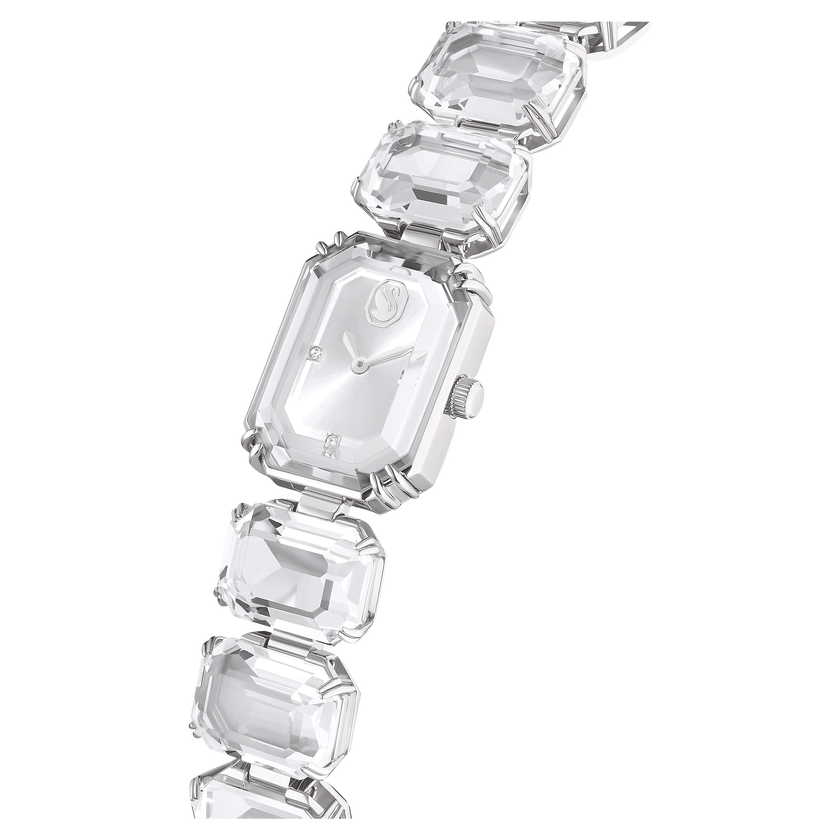 swarovski watch  octagon cut bracelet  white  stainless steel