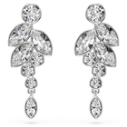 swarovski diapason drop earrings  mixed cuts  white  rhodium plated