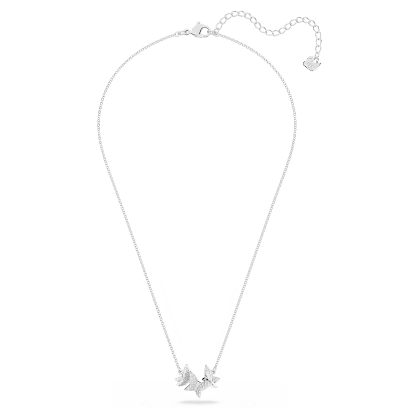 swarovski lilia necklace  butterfly  white  rhodium plated