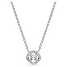 swarovski una angelic pendant  round cut  white  rhodium plated