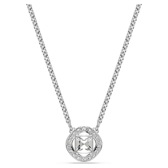 swarovski una angelic pendant  round cut  white  rhodium plated