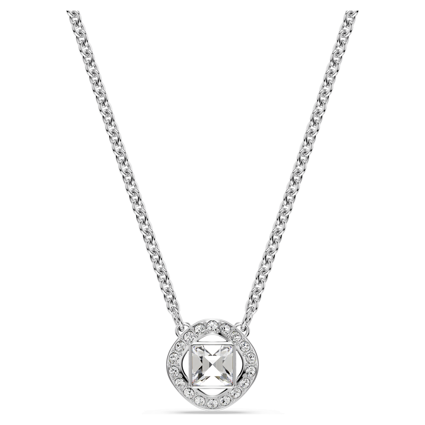 swarovski una angelic pendant  round cut  white  rhodium plated